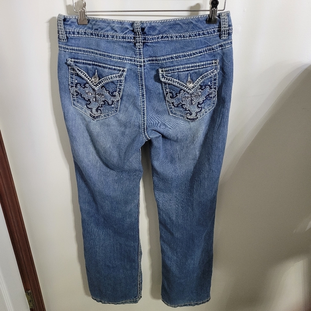 Nine West Embellished Women's Blue Jeans, Size 8
